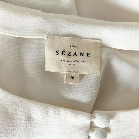 Sezane Amy Blouse in Ecru Ivory Size 36 FR 4 US - Picture 5 of 6